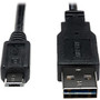 Tripp Lite 1ft USB 2.0 High Speed Cable 28/24AWG Reversible A to 5Pin Micro B M/M 10pc Bulk Pack