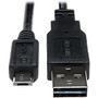 Tripp Lite 1ft USB 2.0 High Speed Cable Reversible A to 5Pin Micro B M/M