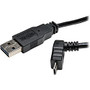 Tripp Lite 1ft USB 2.0 High Speed Cable Reversible A to Up Angle Micro B M/M