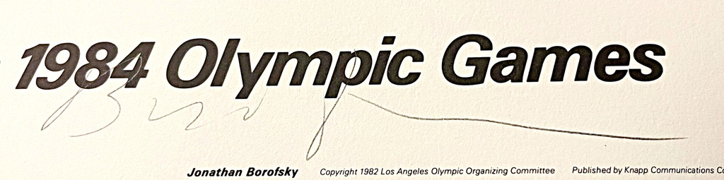 JONATHAN BOROFSKY Los Angeles 1984 Olympic Games (Hand Signed with Olympic Committee COA) 1982,  COA