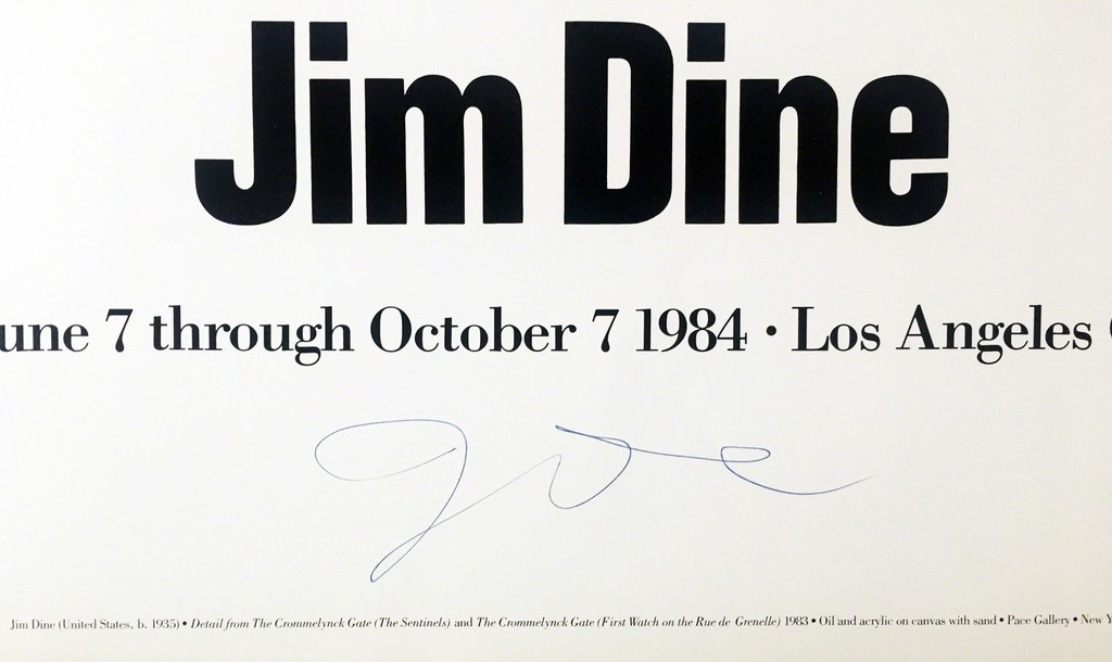  JIM DINE Olympian Gestures (Hand Signed) 1984, Limited Edition Silkscreen Poster. Hand signed.