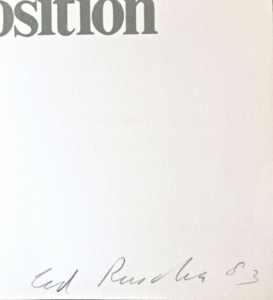  ED RUSCHA Chicago International Art Exposition (Hand Signed) 1983