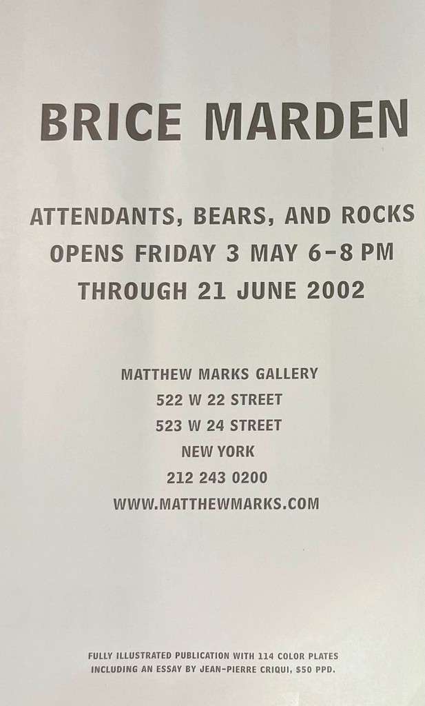 BRICE MARDEN, Attendants, Bears and Rocks (Hand Signed by Brice Marden), 2002