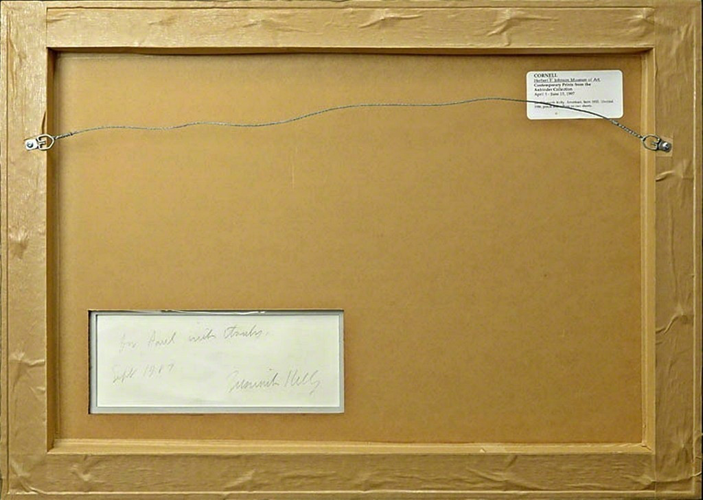 Ellsworth Kelly, Two Unique Works, framed together and Exhibited at the Johnson Museum of Art, Cornell University, inscription by the artist to the publisher of his catalogue raisonne 1987,  signed inscription to the publisher of Hudson Hills Press