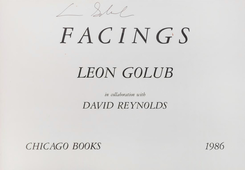 Leon Golub, Facings (Hand Signed), 1986