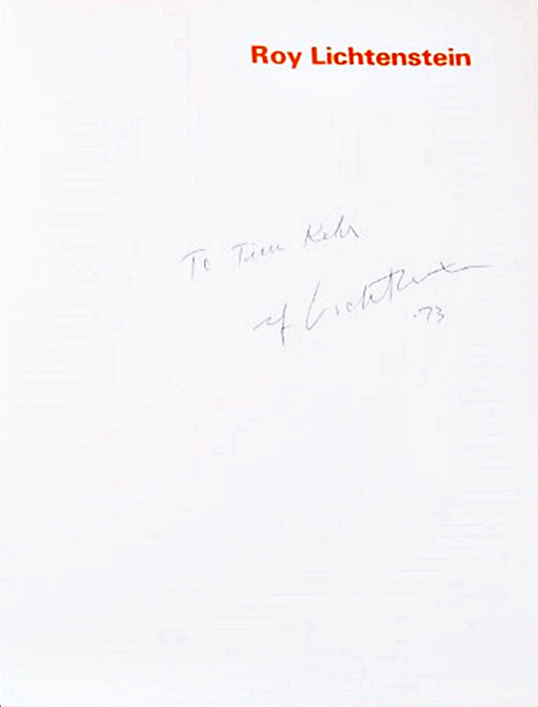 Roy Lichtenstein, Roy Lichtenstein: Drawings and Prints (Hand Signed and Inscribed to multiple Rock and Roll Hall of Fame inductee Timothy D. Kehr ), 1973