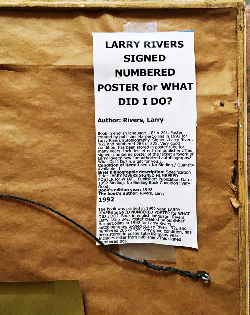 Larry Rivers, What Did I Do? The Unauthorized Biography, 1992