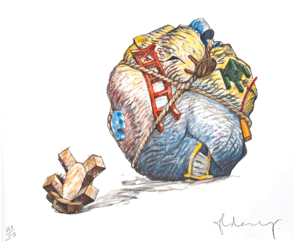 Claes Oldenburg, Houseball with Fallen Toy Bear, 2013