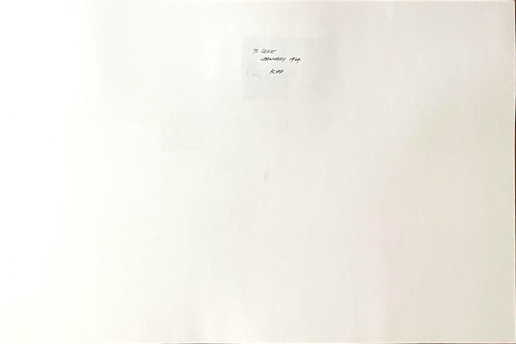 Lyman Kipp, Untitled Minimalist painting on paper (signed and inscribed to renowned curator Gene Baro), 1964