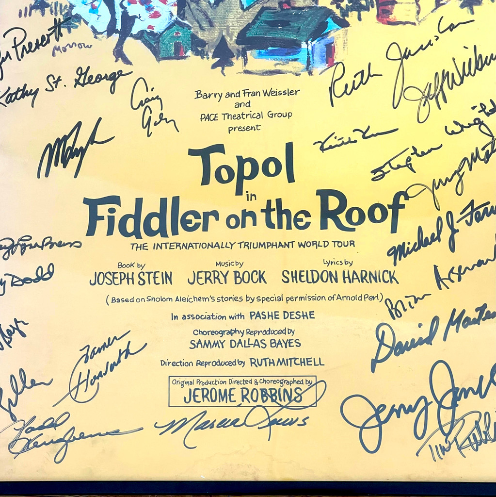 Chaim Topol, Topol in Fiddler on the Roof (Hand signed by Chaim Topol and the original cast members), 1990