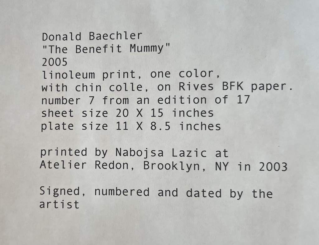 Donald Baechler, The Benefit Mummy, 2005