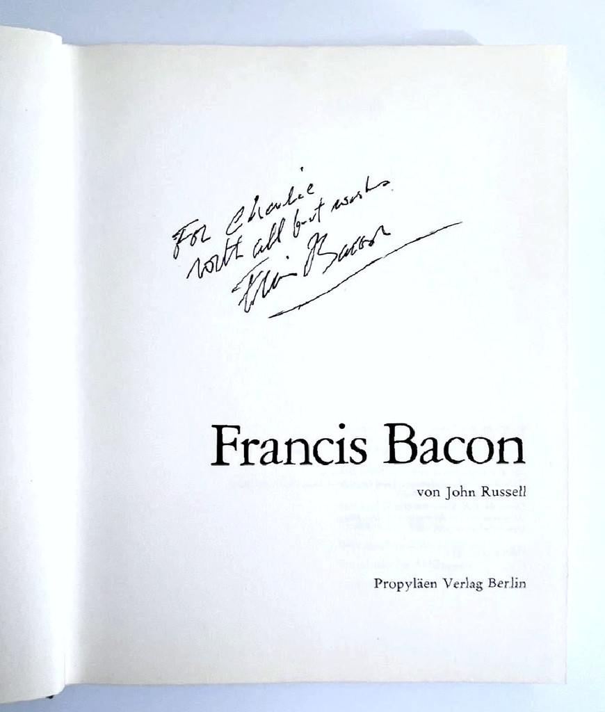 Francis Bacon, Francis Bacon von [with] John Russell (Monograph, hand signed and inscribed twice by Francis Bacon), 1972