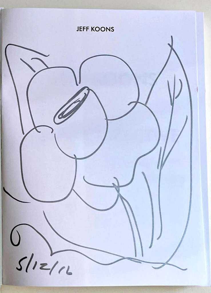 Jeff Koons, Original Flower Drawing (signed twice), 2016