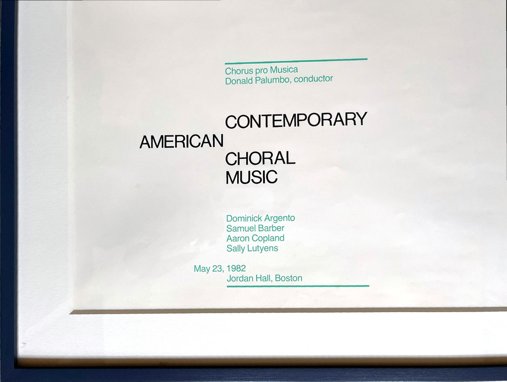 Helen Frankenthaler, Contemporary American Choral Music (Hand signed by both Helen Frankenthaler and Aaron Copland), 1982
