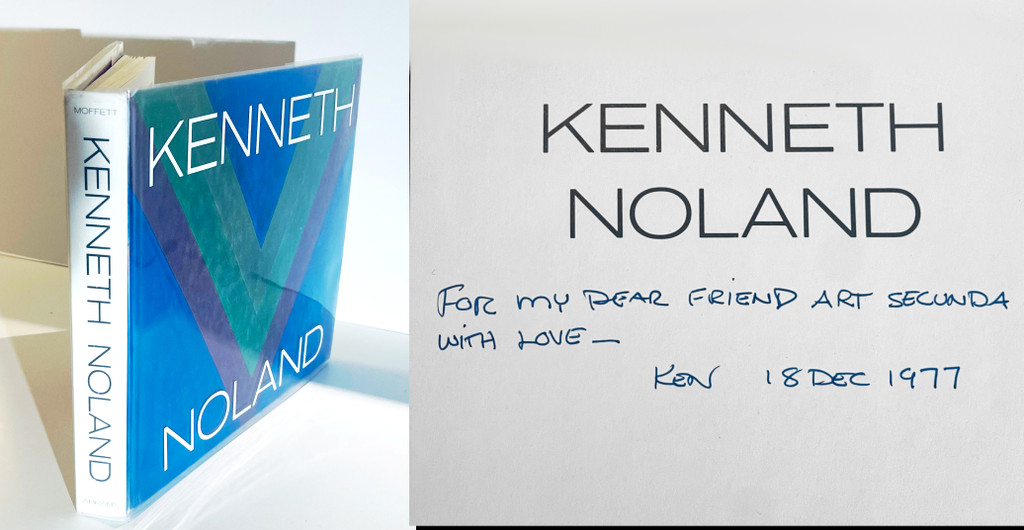 Kenneth Noland, KENNETH NOLAND (hand signed and warmly inscribed to artist Arthur Secunda), 1977