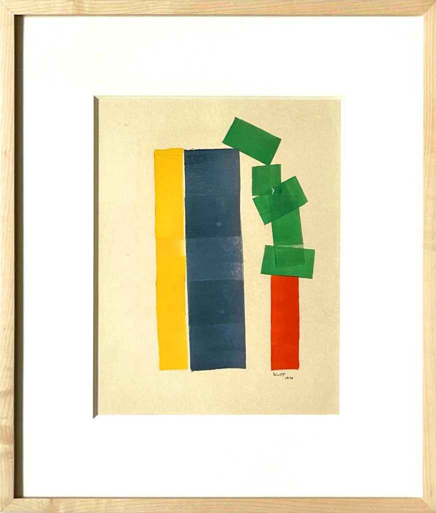 Lyman Kipp, Unique painting on paper done with paint roller, 1970