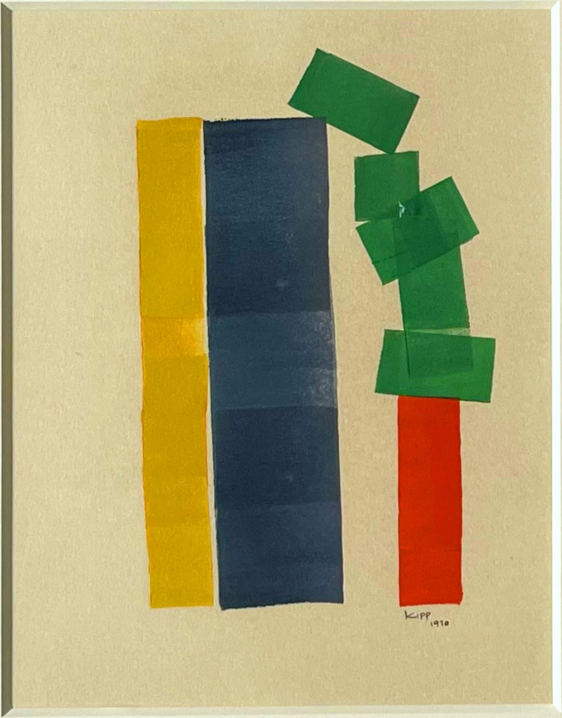 Lyman Kipp, Unique painting on paper done with paint roller, 1970