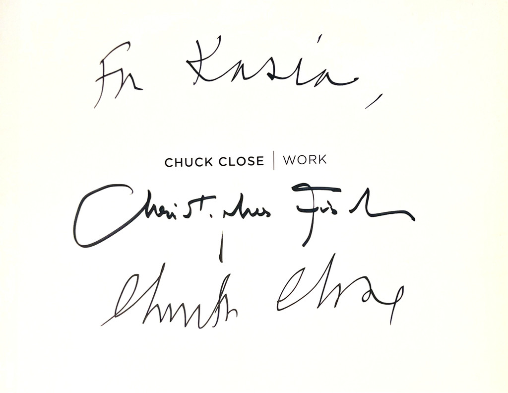 Chuck Close, CHUCK CLOSE WORK (hand signed by both Chuck Close and Christopher Finch), 2010