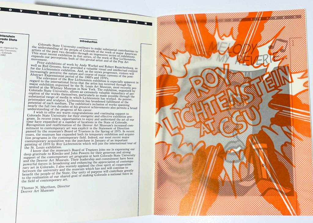Roy Lichtenstein, Roy Lichtenstein at CSU, rarely seen exhibition catalogue, 1982