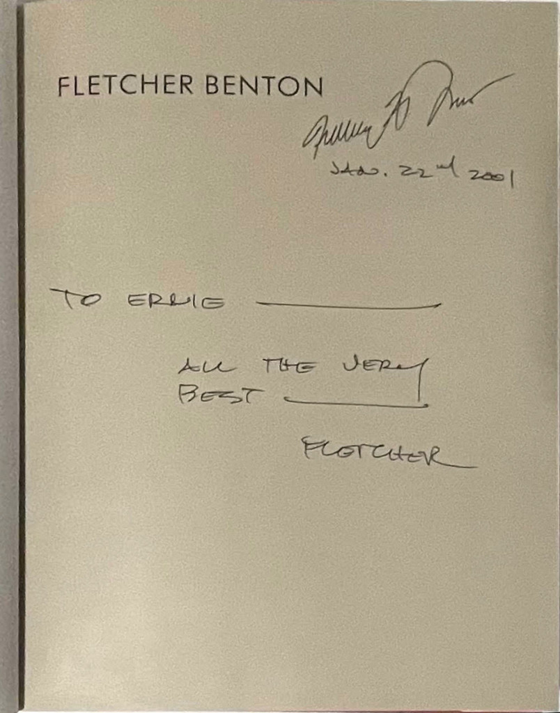 Fletcher Benton, Large hardback monograph (hand signed twice by Fletcher Benton), 1990