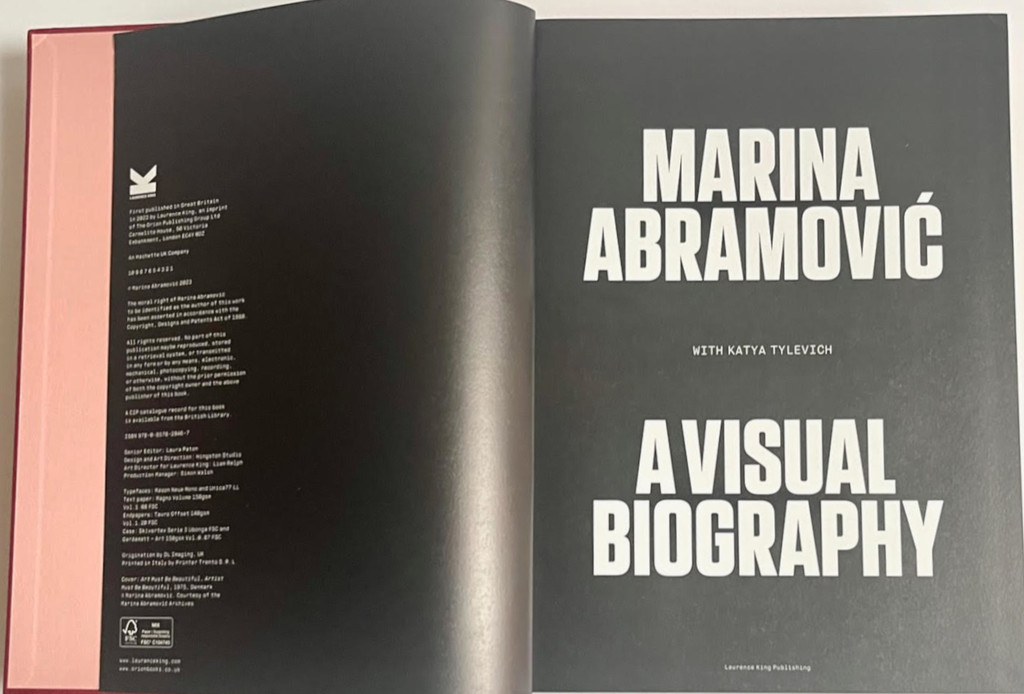 Marina Abramović, A Visual Biography (Hand signed by BOTH Marina Abramovic and Katya Tylevich), 2023