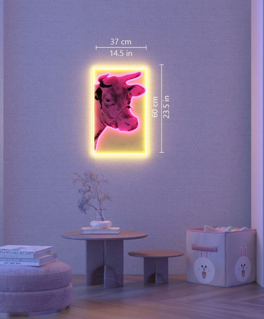 Andy Warhol, Neon light Cow Wall Display Sign, 2022