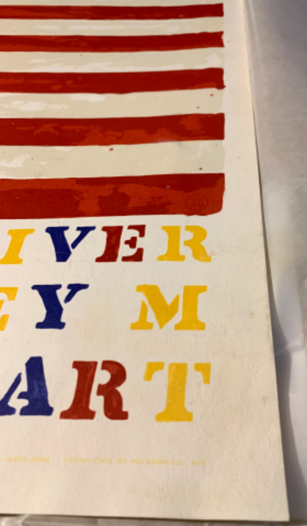 Jasper Johns, Two Flags (Whitney Anniversary), 1979–1980, Lt. Ed. Lithograph