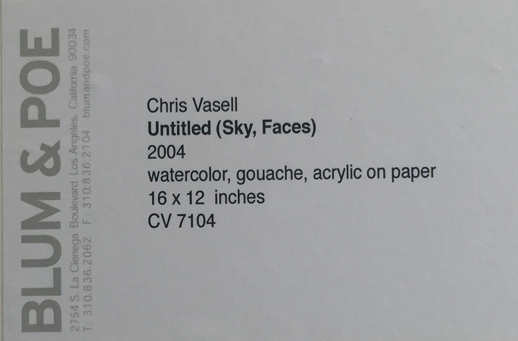 Chris Vasell,  Sky Faces, 2004 (Blum & Poe Gallery)