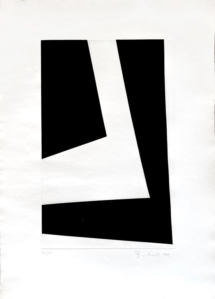 Brian Wall, Untitled Hard Edge Minimalist Etching (Geometric Abstraction) from the 1960s