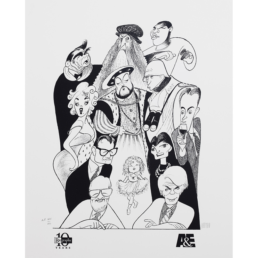 AL HIRSCHFELD A & E Biography 10th Anniversary, Lithograph on