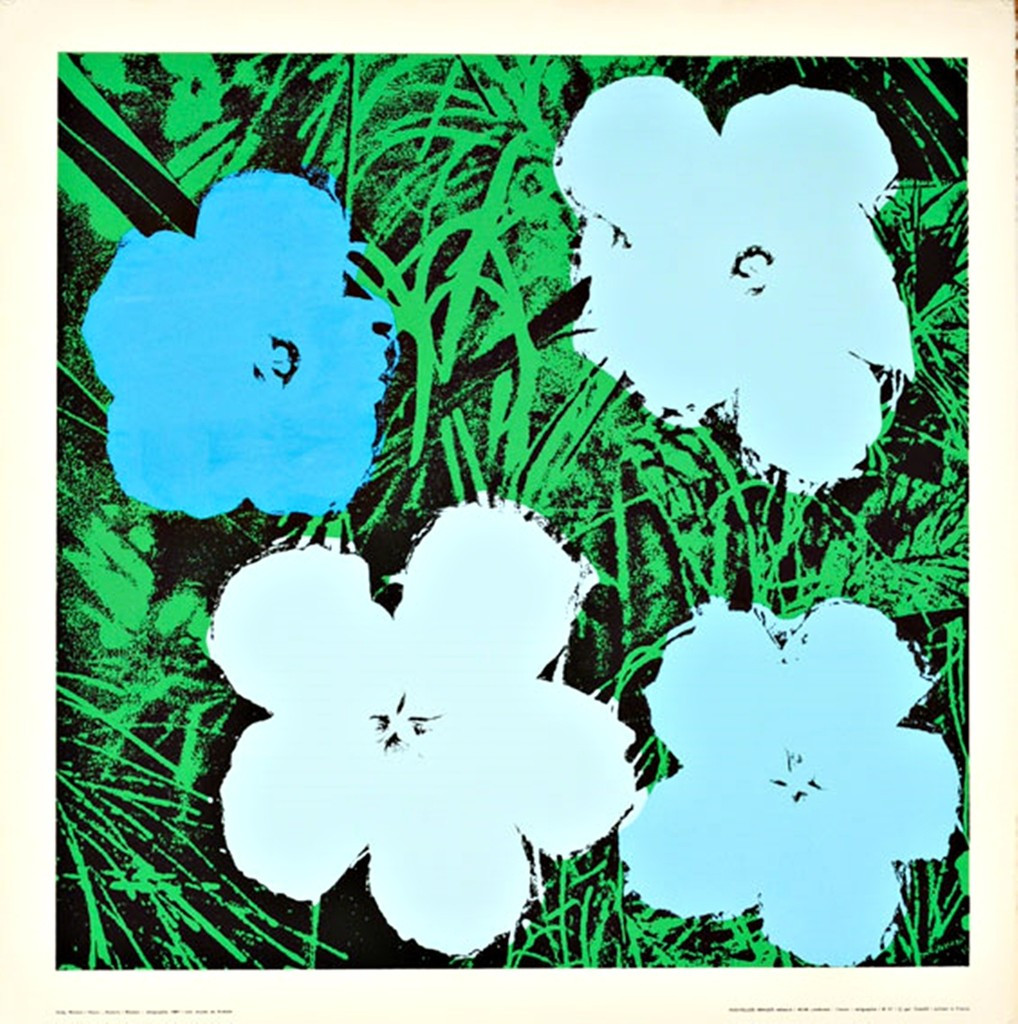 ANDY WARHOL Flowers (Blue) 1970, Silkscreen poster on linen canvas