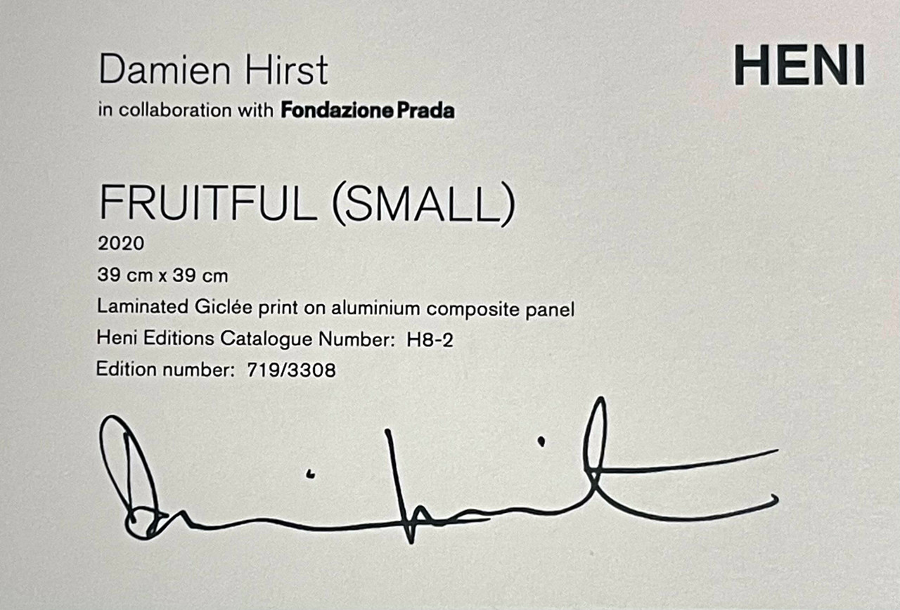 ダミアンハースト Fruitful (Small) H8-2 2020 HENI Damien Hirst, Fruitful (Small) H8-2, 2020
