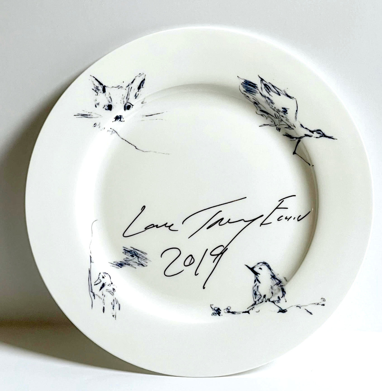 Tracey Emin, Docket and His Bird Collection plate (uniquely hand