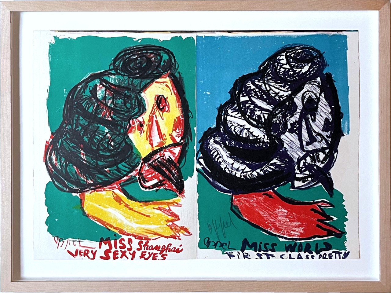 アート・デザイン・音楽 Paintings And Drawings 1979-2001 Karel Appel, Miss World First Class Pretty (Deluxe hand signed
