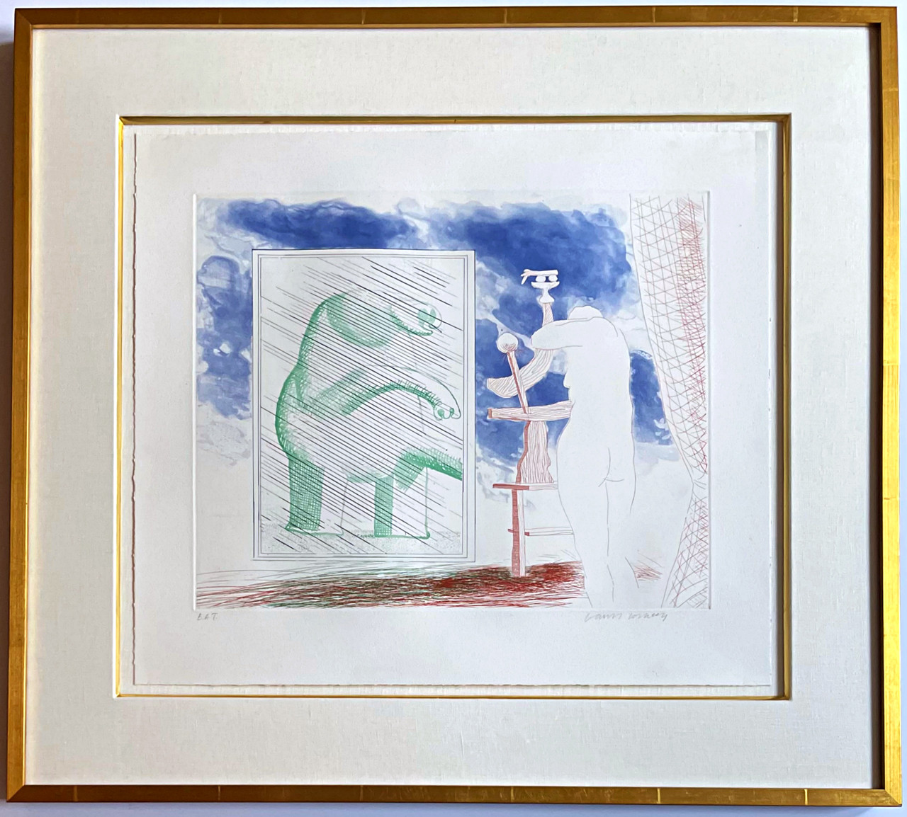 David Hockney - A Picture of Ourselves, from The Blue Guitar