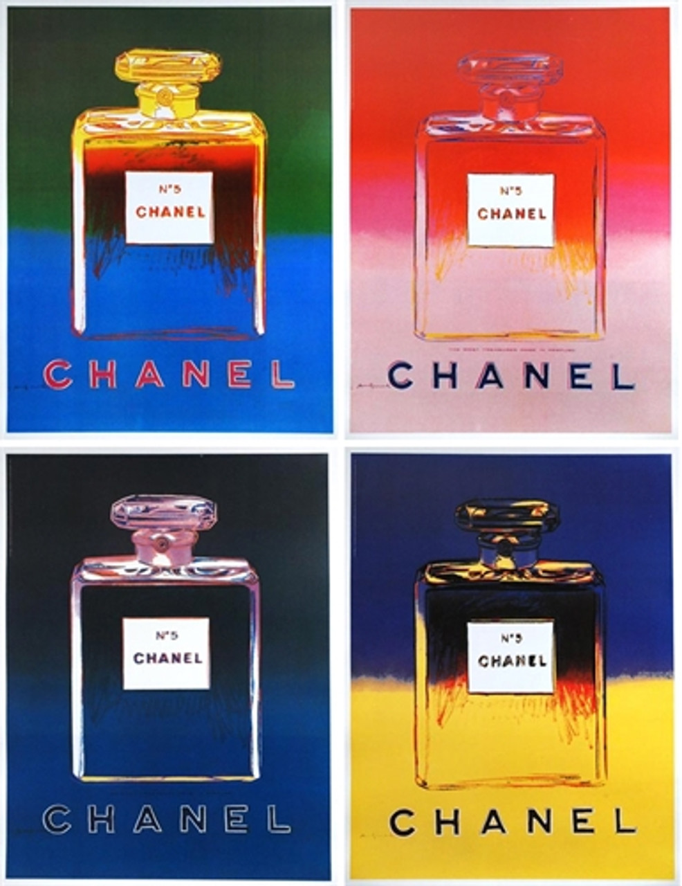 ANDY WARHOL, Chanel No. 5, Set of Four Offset Lithographs on