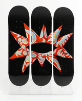 Yayoi Kusama,  Set of three Limited Edition numbered silkscreen on maplewood skate deck, 2014