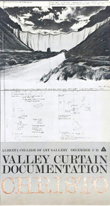 CHRISTO Valley Curtain Documentation (Very rare vintage poster for Alberta College of Art Gallery) 1972, Offset Lithograph Poster. 