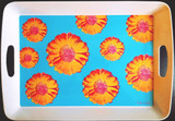 ANDY WARHOL Prototype Melamine Tray featuring Andy Warhol's Iconic Tacoma Flower Design from the estate of a Warhol Foundation Executive 2005, Melamine Tray. Plate signed with labels and markings on the verso.