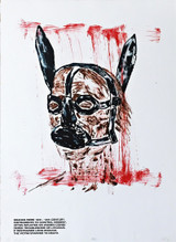 Leon Golub The Brank 1985,  Flatbed Offset Lithograph on Arches Paper with Deckled Edges. Publisher's and Printer's Blind Stamps. Hand Signed. Numbered. Unframed.