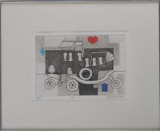 JULIAN TREVELYAN, "Car", 1974 Rare Etching, Hand Signed/N 18/25 Provenance: Readers Digest Association Collection, acquired from Waddington Galleries, London, Framed. 