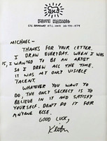 Keith Haring, Letter to an Aspiring Artist
