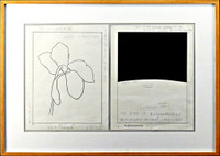 Ellsworth Kelly, Two Unique Works, framed together and Exhibited at the Johnson Museum of Art, Cornell University, inscription by the artist to the publisher of his catalogue raisonne 1987,  signed inscription to the publisher of Hudson Hills Press