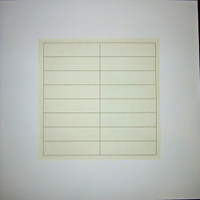 AGNES MARTIN Untitled 1973, Silkscreen on grey and white rice paper. Pencil signed and numbered. Unframed.