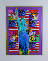Peter Max, United We Stand: Four Statues of Liberty with Blue Statue of Liberty, 2001