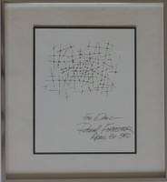 California Architect and Artist Russell Forester (1920-2002), Original Drawing, Uniquely signed & dedicated to art professor Dr. David Luisi, 1982, Framed