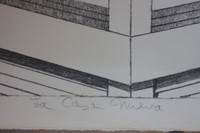 Cuban Artist Emilio Sanchez, Lithograph "La Casa Nueva", 1970, Signed/N