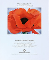 Georgia O'Keeffe, Red Poppy, with Friendship Quote, 1987