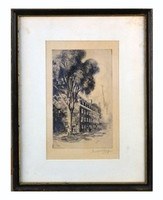 Vintage 1916 Etching by Canadian Artist Walter R. Duff, Signed/N, Framed