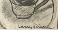 Larry Rivers, Untitled French Menu, Cafe de Colombie, Champs-Elysees, Paris (double-sided drawing), ca. 1969